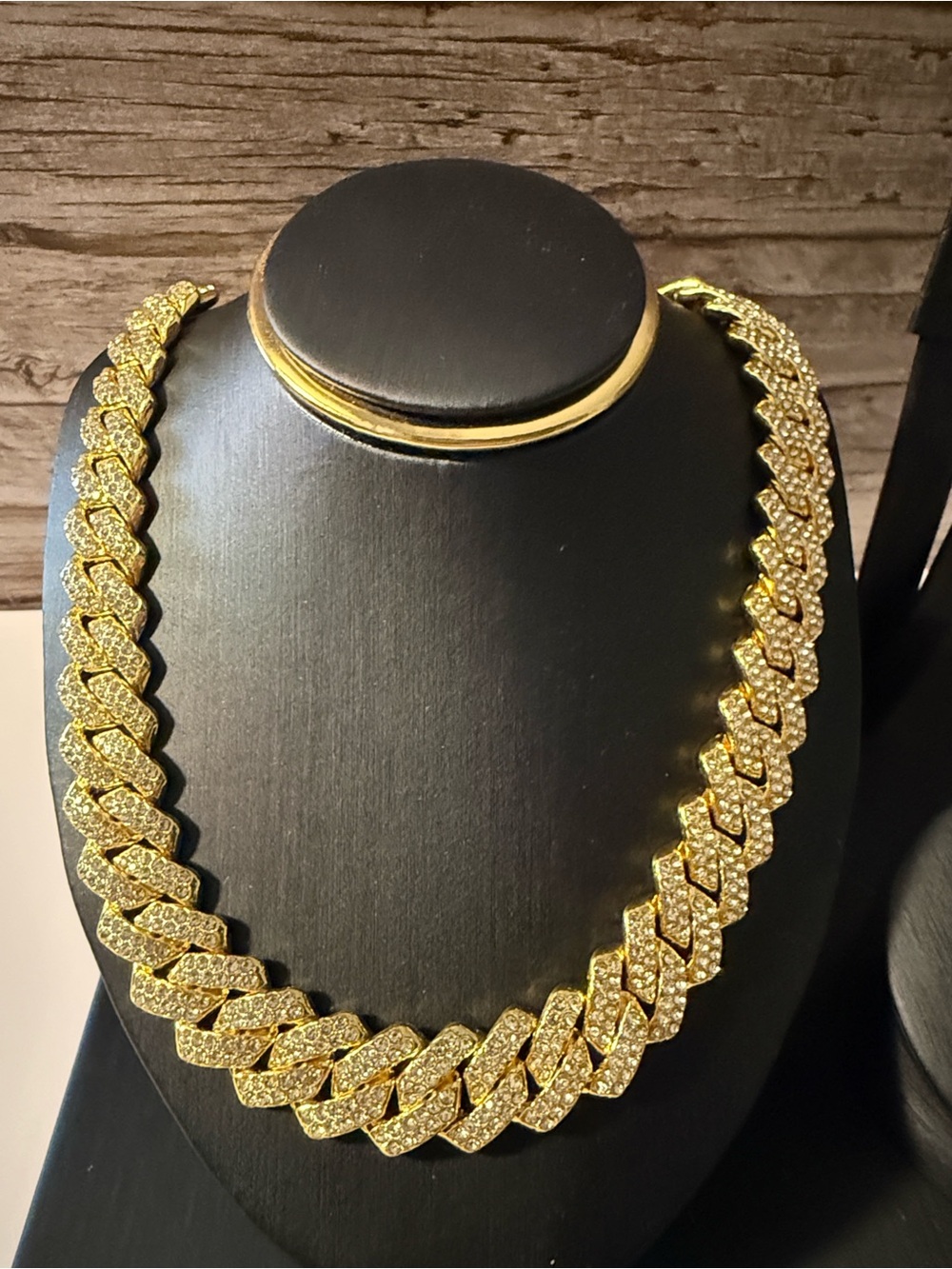 Gold Plated Pave Iced Out Cuban Link Necklace - Elegant Men’s Jewelry